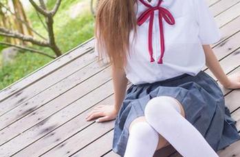 爱蜜社 - 当水手服遇上绯月樱-Cherry：又一套图更新，要不要一起放学后？